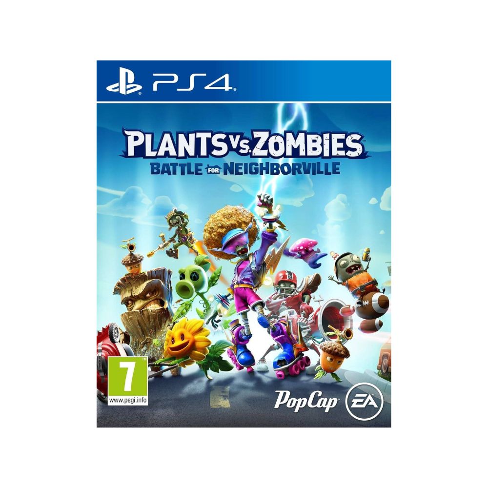 PS4 Plants vs Zombies - Smart Hub Kenya PS4 game cover for Plants vs. Zombies: Battle for Neighborville with colorful characters and EA/PopCap logos, PEGI 7 on the corner.
