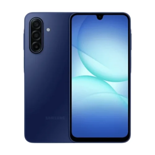 Samsung Galaxy F07 4GB RAM 64GB - Smart Hub Kenya Blue Samsung smartphone shown from back and front with triple camera array and waterdrop notch display