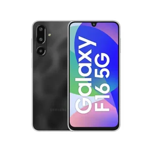 Samsung Galaxy smartphone shown from back and front, black color with a triple-camera setup on the rear.