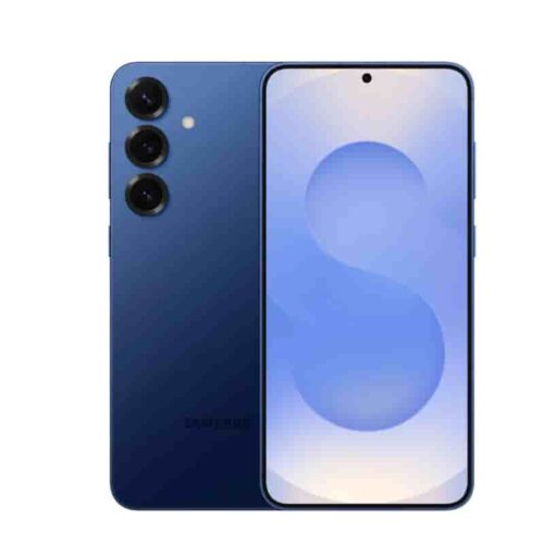 Samsung Galaxy S25 12GB RAM 128GB - Smart Hub Kenya Blue smartphone shown from both back and front, featuring a triple-camera rear setup and a full edge-to-edge display.